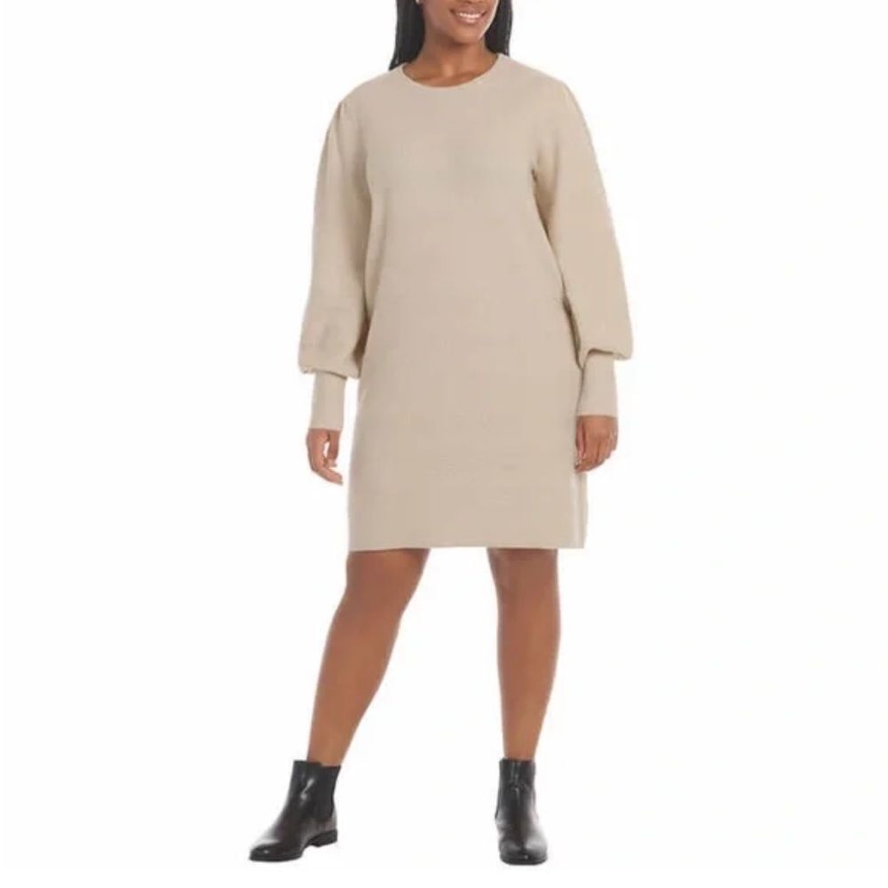 NWOT DALIA Cream Knit Sweater Dress Size XL